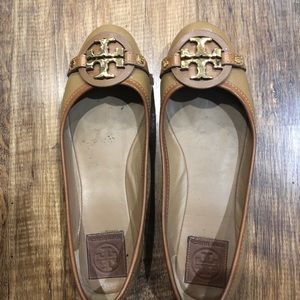 Tory Burch Brown and Tan Flats